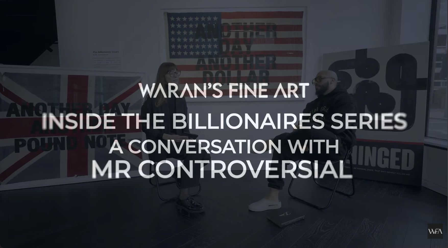 Mr Controversial inside Waran’s Fine Art Gallery in Chelsea Interview
